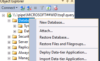 On the Detach Database screen, check the Drop Connections checkbox, and click OK. Browse to C:\Windows\WID\Data You may need to accept a User Account Control prompt. Move SUSDB.