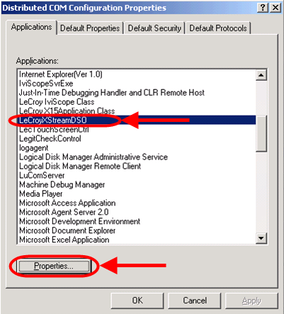PC and Oscilloscope ARE on the Same NT Domain Select Connect, None, or Default on the Default Authentication Level field.
