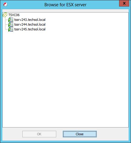 10. In the Proxy ESX Server box, click the Select ESX server for snap mount box.