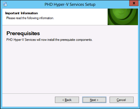 PHDVB v7 for Hyper-V 5. Select the location to install the services and click Next. The setup wizard will next check for required prerequisites, RabbitMQ and Erlang.