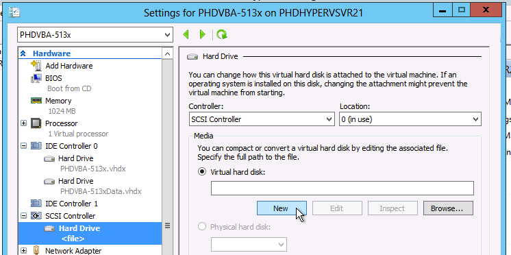 Chapter 3 PHDVB Administration Tasks 3. Click Hard Drive, then click Add. 4.