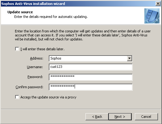 . 4. 5. 6. 7. Extract the downloaded Sophos Anti Virus files to this computer to start the installation wizard. In the Welcome dialog box, click Next to continue the installation.