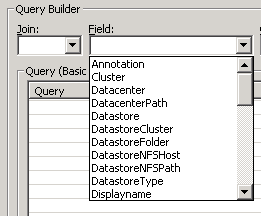 vcenter Fields for VM Intelligent Policy New query builder variables, including: Datastore Cluster: