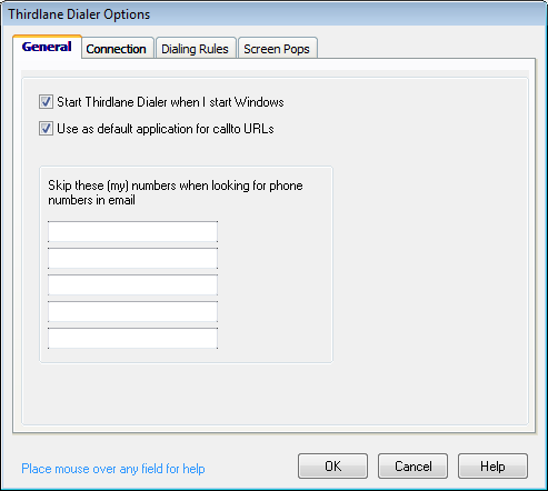 Configuring Thirdlane Dialer To configure Thirdlane Dialer you can either right-click on the thirdlane phone icon on your Windows taskbar or by clicking on the dropdown menu on the Outlook toolbar.