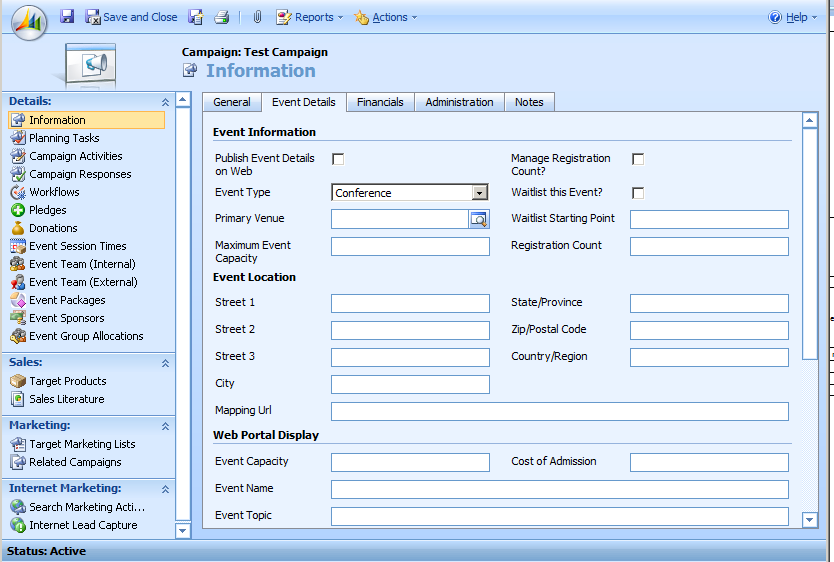 Non-Profit Solution for Microsoft Dynamics CRM 26 2. Select the mail merge type Letter, label, email, fax, etc. 3.