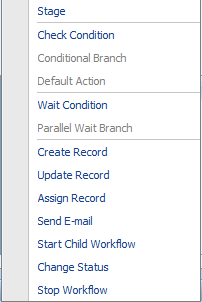 Non-Profit Solution for Microsoft Dynamics CRM 41 7. The types of steps you may add include conditions, actions, other steps, or a combination of these elements.