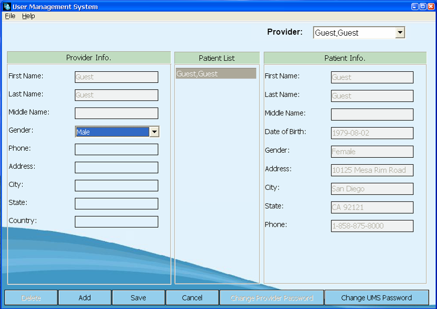 4.2 Administration (Professional Edition Only) Select the User Management System tab and login in the initial UMS as displayed below.