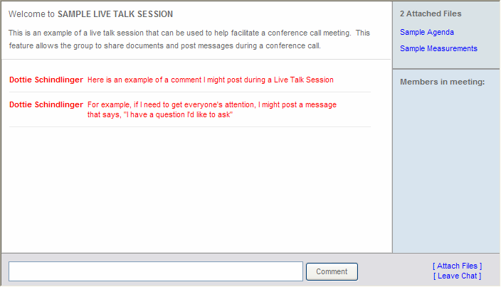 (Page 12) Wrkgrup Live Talk: Cnference Call Meetings Members can uplad files during the meeting Live Talk helps