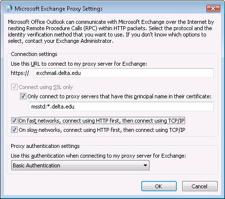 9. Select the Connection tab and check the box labeled Connect to Microsoft Exchange using HTTP. Leave the other settings as default. 10.