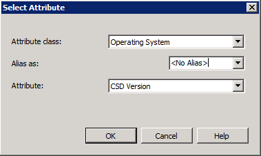 Step Description Screenshot 10. Click Select. 11. Select Operating System from the Attribute class drop-down list.