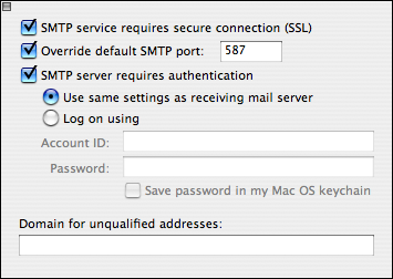 click the small box on the top left hand corner to exit To set Sending mail options: click Click here for advanced sending options button click next to SMTP service requires secure connection (SSL)
