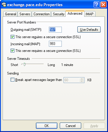 click Settings click Use same settings as my incoming mail server click Advanced tab change the Outgoing mail (SMTP) port number to 587 place a check in both boxes next to This server requires a
