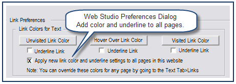 Apply underlines and link colors to the whole website If you are using the same color and style for the whole site, this feature can save you some time.