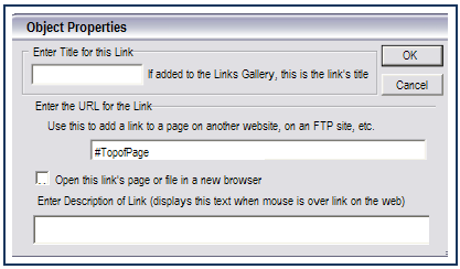 Linking to an Anchored Object Use the Links Gallery to link to an anchor Locate the object or text that you want to link to the anchor. Open the Links Gallery.
