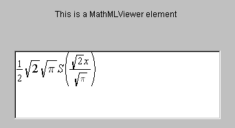348 Chapter 9: Introduction to the Maplet User Interface Customization System MathMLEditor Displays, and allows the user to edit and create mathematical expressions.