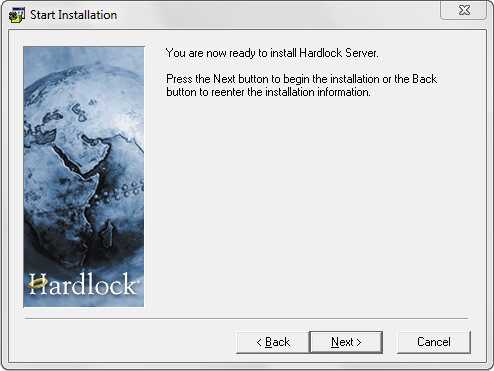 Step 4 Select a Destination Folder The next step is to choose where you would like to install the Hardlock Server software.