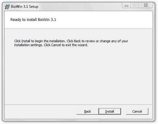 Step 4 Choose Destination Location The next step is to choose where you would like to install the BioWin software.