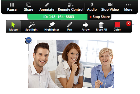 Meeting controls Anyone sharing in Meetings can pass desktop control to another attendee with Remote Control.