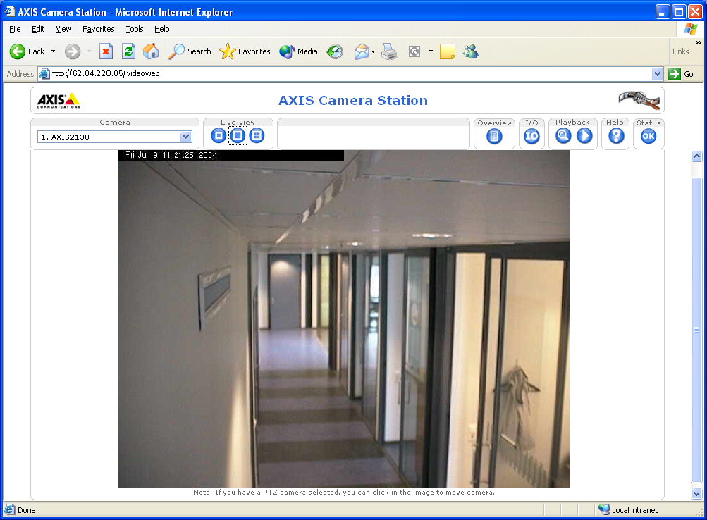 AXIS Camera Station Web application A web browser can be used on client workstations to view cameras and perform simple operations, such as review or playback recordings.
