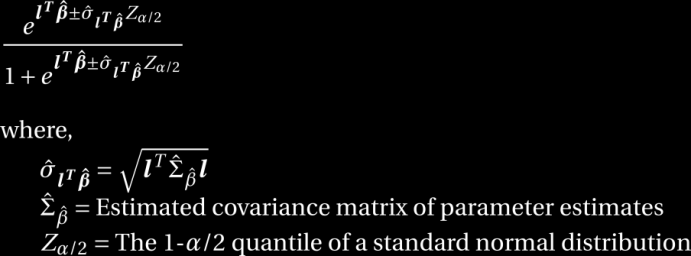 For a given level of an effect, the corresponding row vector l from the matrix L is used to compute the predicted mean as given by: Standard Error The standard error of for a given level of an effect