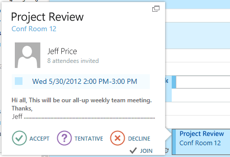 04.09. THE OUTLOOK CALENDAR You can access your personal Outlook calendar from the Office 365 ribbon at the top of your screen. Your calendar lets you create and track appointments and meetings.