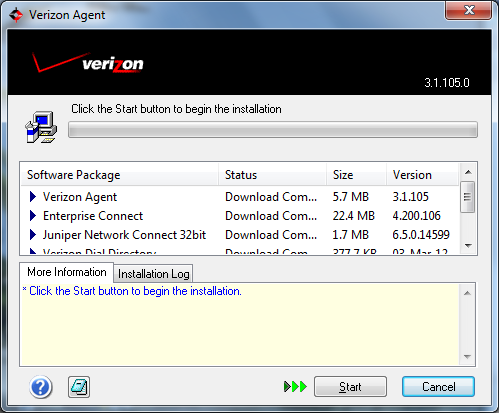 Manually Install Verizon Enterprise Connect Software from CD 1.