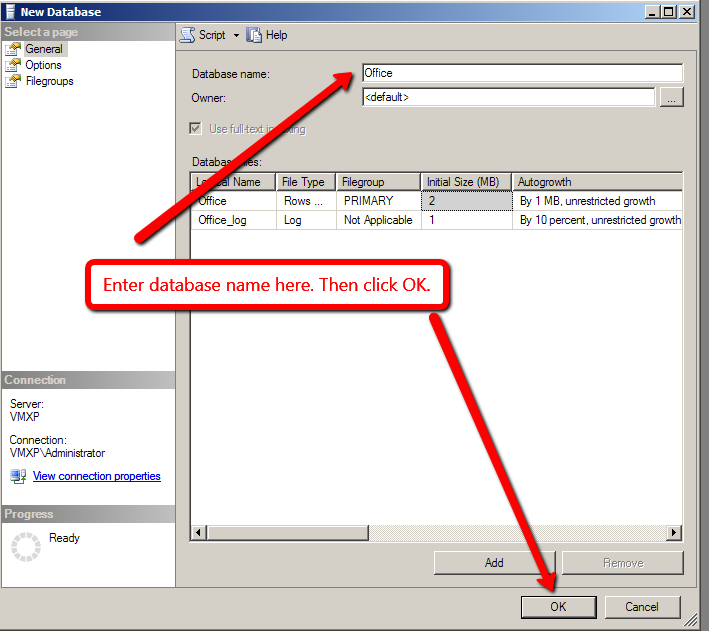 Repeat the process to create a database named Provided. Expand the Security and then Logins folders.