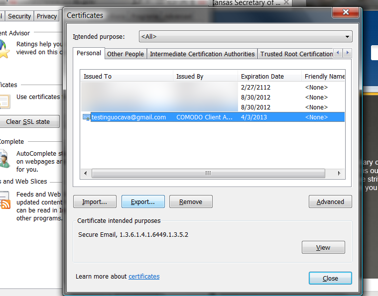 Using Step seven The certificate viewer will open and you will see your new certificate issued by COMODO