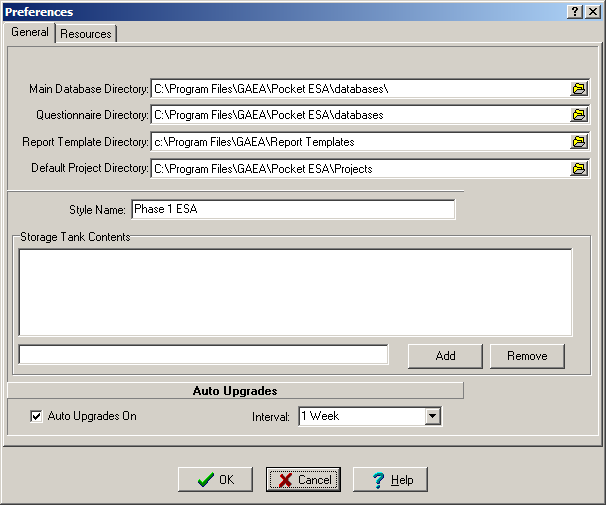 Figure 13 Pocket ESA Preferences Click next to the Main Database Directory and browse for the folder you selected in the Installation step above (see Figure 2 and Figure 3).