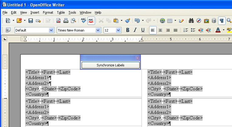 Creating Mailing Labels from a Spreadsheet in OpenOffice Page 7 of 16 Suppressing Blank Lines Sometimes our labels have 2 lines in an address, sometimes there isn t a second line.