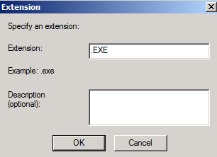 This option instructs the HTTP filter to block all file extensions which Forefront TMG cannot determine. In this example we are blocking access to the.exe file extension. Figure 5: Blocking the.