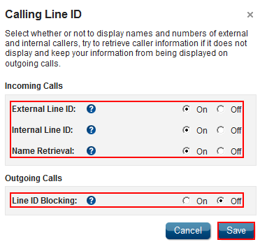 Calling Line ID Feature Description Calling Line ID provides the option to display or block the name and number for callers inside and outside a group.