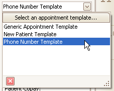 Applying a Template to an Existing Appointment If needed, you can apply a different template to an existing appointment or even reapply the same template (to update any changed information). 1.