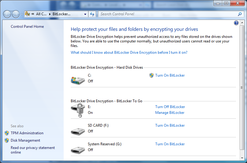Mounting a BitLocker Drive Granted