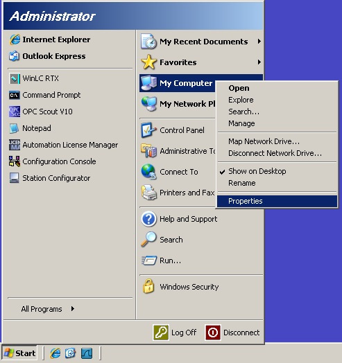 To activate the RDP in Windows Embedded Standard 2009 (WES2009) use the following steps.