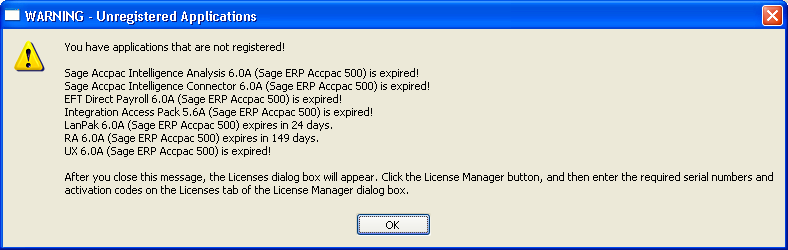 Chapter 7 Licensing Sage ERP Accpac This chapter describes Sage ERP Accpac licensing in general, and it explains how to: View or update license information for your Sage ERP Accpac installation.