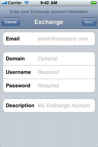Security connection: SSL 4.2 SETTING IOS (IPHONE, IPAD I IPOD) DEVICES 1. Tap Settings > Mail, Contacts, Calendars > Add Account > Microsoft Exchange. 2.