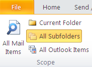 10 Using Outlook 2010 for Email 9. Searching In the Navigation Pane (column on left) click the folder that you want to search 1. In the Instant Search box, type your search text.