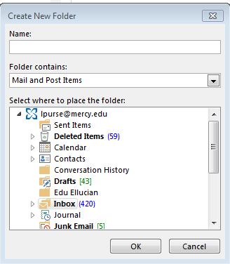 Creating a New Folder Click on the Folder tab Click on New Folder Button in the