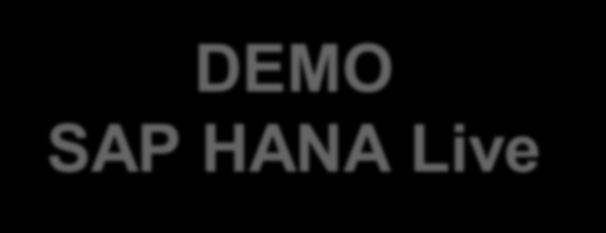 More Demos on the Showfloor DEMO SAP HANA Live 2014 SAP SE