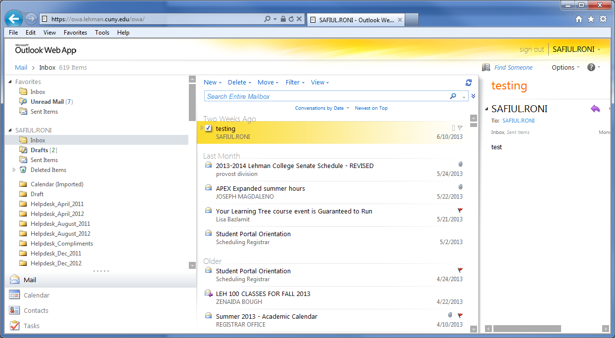 Navigation Pane View Pane Reading Pane Feature Differences Most of the features found in the full Outlook desktop email client are also found in Outlook Web App (OWA).