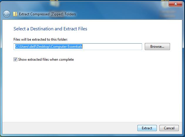 4.3.6 Extract compressed files, folders to a