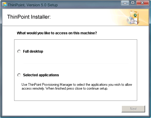 ThinPoint Windows Host Installation 9 10. After selecting the access type, you will be asked to publish new or just review the published applications.