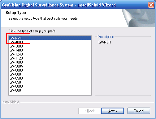 When this dialog box appears, select GV-NVR and click