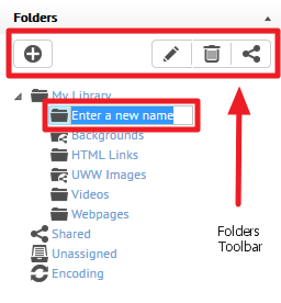 8.8 MANAGING FOLDERS Folders help you organize your content in the Content Library. 1. From the main Content Library page, select the My Library folder. 2.