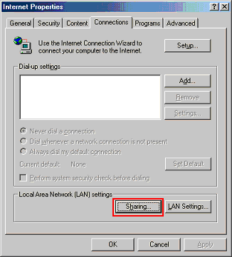 4. Check afterwards if your built-in network adapter is already shared. 5. Reboot Windows to activate the settings.
