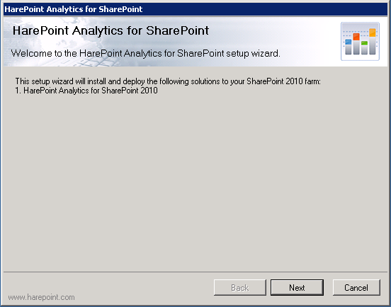 6.1. Automatic upgrading using Setup.exe Automatic upgrading process is identical for both products: HarePoint Analytics for SharePoint 2007 and HarePoint Analytics for SharePoint 2010.