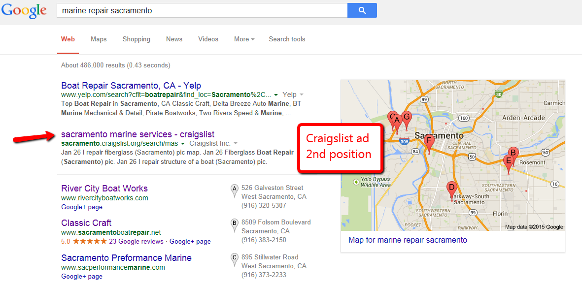 Craigslist Craigslist is the 7 th most popular website in the U.S. In addition, your ad can rank on the front page of Google.