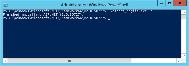TIP: If you are using the 32-bit Edition of Windows and the.net Framework, you should use: cd %WINDIR%\Microsoft.NET\Framework\v2.0.50727 3. Then at the command prompt, type aspnet_regiis.