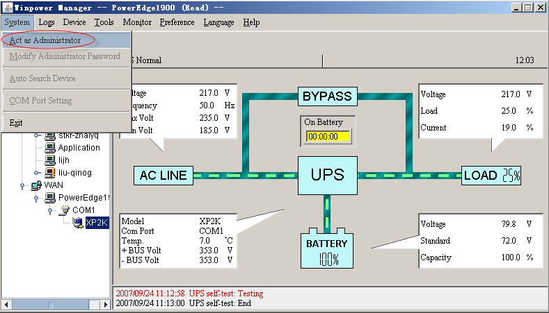 Diagram 4-13-6 14. How to realize the Remote Control of any one of the device in Internet Precondition The computers with Winpower must setup TCP/IP protocol in the communication protocol.